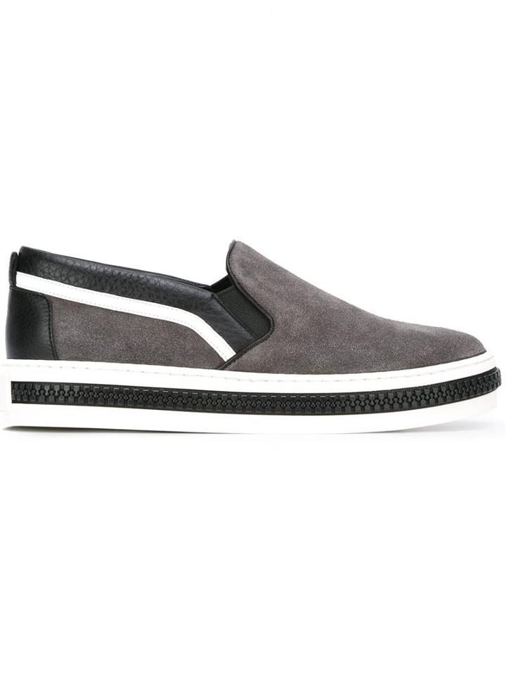 Sergio Rossi Striped Colour Block Sneakers