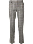 Theory Checked Cropped Trousers - Grey