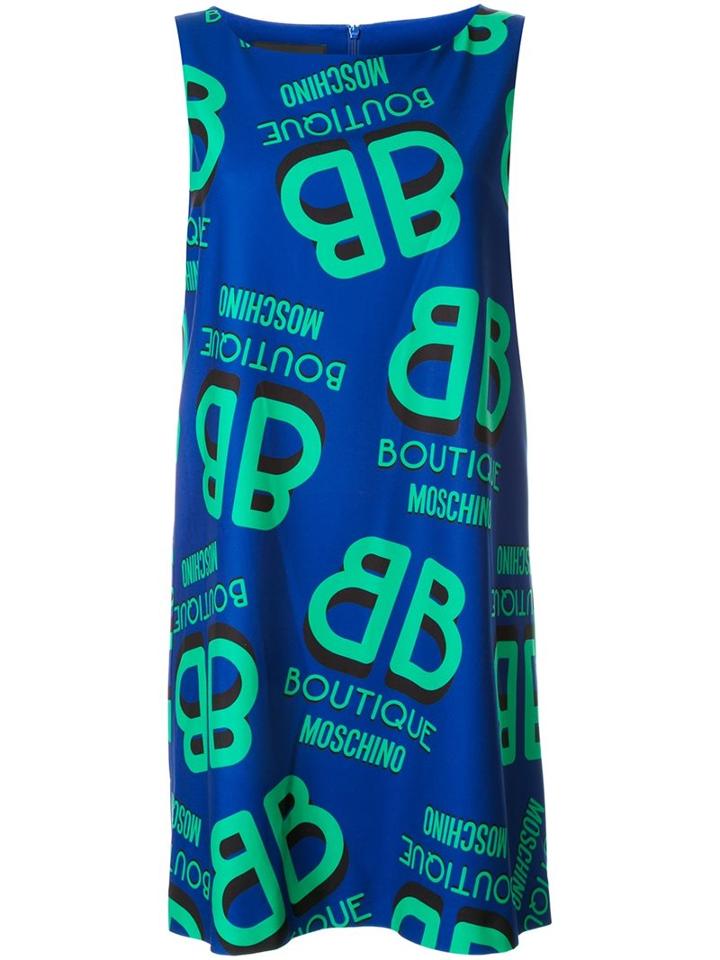 Boutique Moschino Logo Print Shift Dress