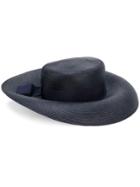 Borsalino Asymmetric Sun Hat - Blue