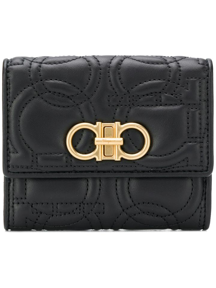 Salvatore Ferragamo Gancino Quilted Wallet - Black
