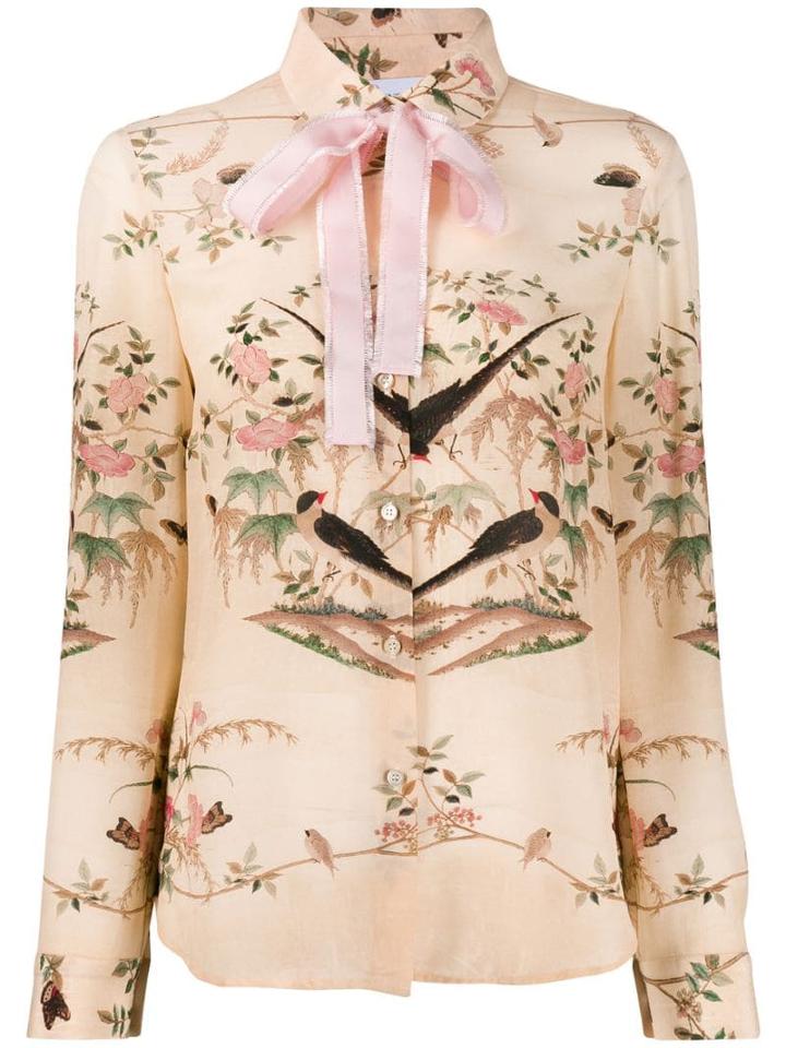 Red Valentino Printed Peter Pan Collar Shirt - Pink