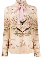 Red Valentino Printed Peter Pan Collar Shirt - Pink