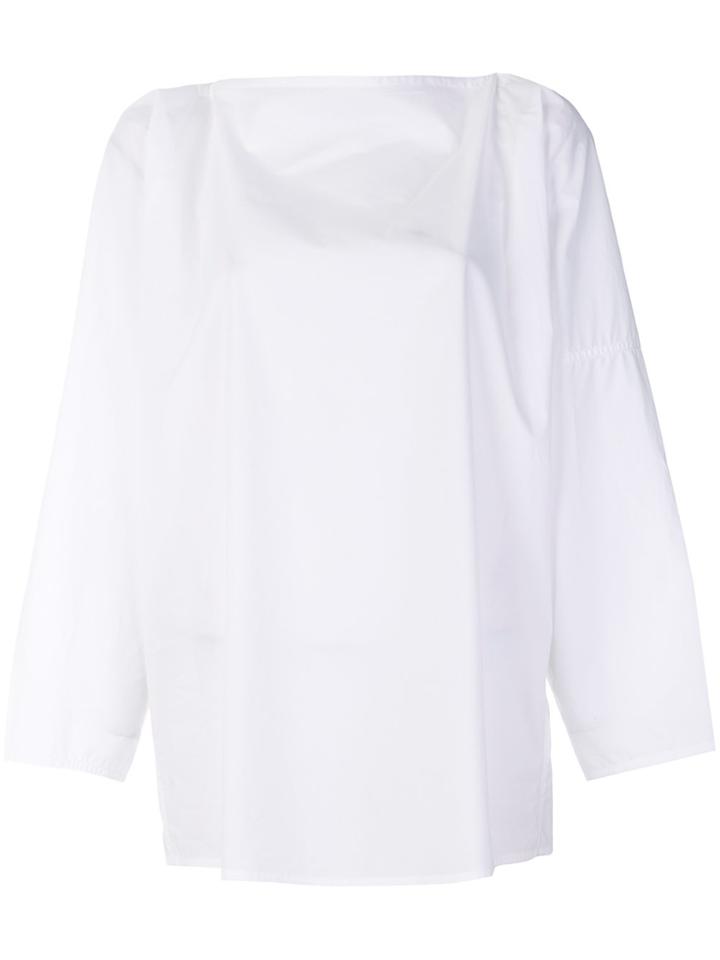 Sofie D'hoore Long Sleeve Boat Neck Top - White