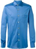 Kiton Chest Pocket Shirt, Men's, Size: 39, Blue, Cotton