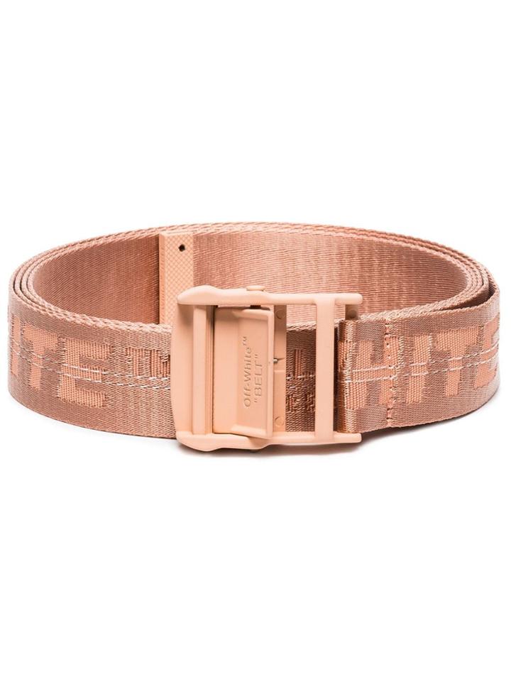 Off-white Salmon Pink Logo Industrial Belt - Yellow