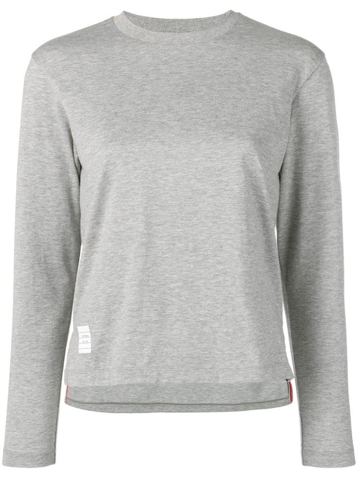 Thom Browne Slide Slits Long Sleeve Tee - Grey