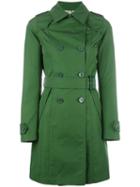 Herno Double Breasted Coat, Women's, Size: 42, Green, Cotton/polyamide/polyester/cotton