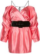 Rasario Cold-shoulder Belted Dress - Pink