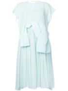 Delpozo - Oversized Bow Flared Dress - Women - Silk - 36, Green, Silk