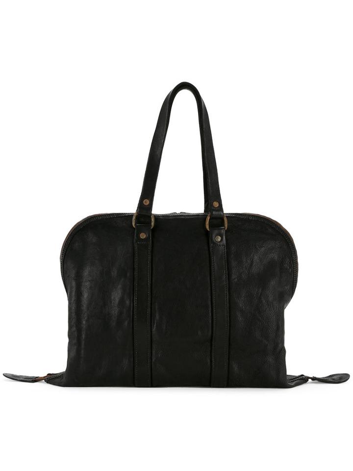 Guidi Boston Tote, Men's, Black, Horse Leather