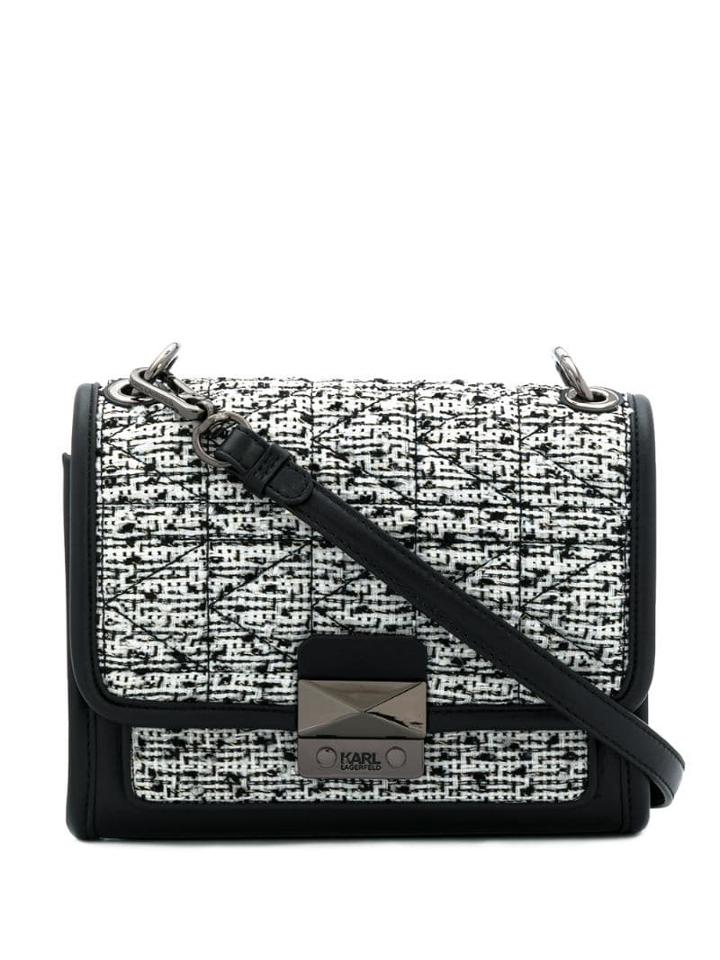 Karl Lagerfeld K/kuilted Tweed Shoulder Bag - Black