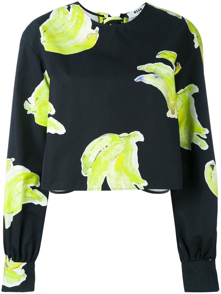 Msgm - Floral Print Blouse - Women - Cotton - 40, Black, Cotton