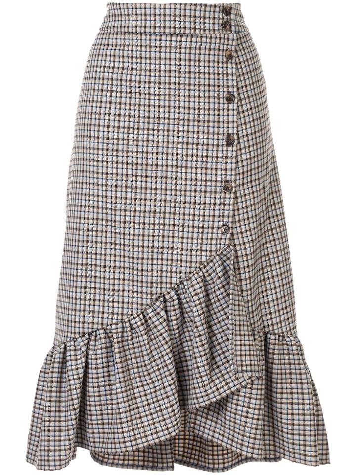 Baum Und Pferdgarten Ruffle Detail Asymmetric Skirt - Grey