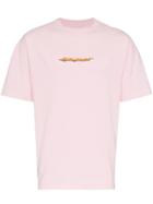 Palm Angels Arrows Logo Print Short Sleeve Cotton T Shirt - Pink