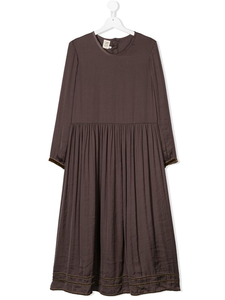 Caffe' D'orzo Teen Contrast Piping Dress - Brown