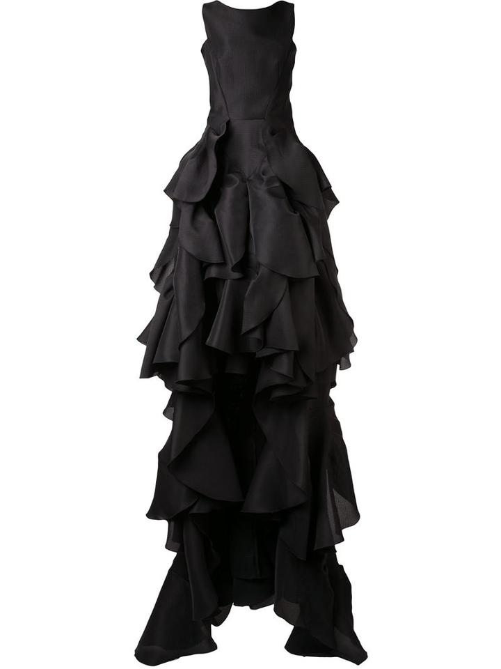 Maticevski 'vanquished' Ruffled Gown, Women's, Size: 10, Black, Polyester
