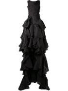 Maticevski 'vanquished' Ruffled Gown, Women's, Size: 10, Black, Polyester