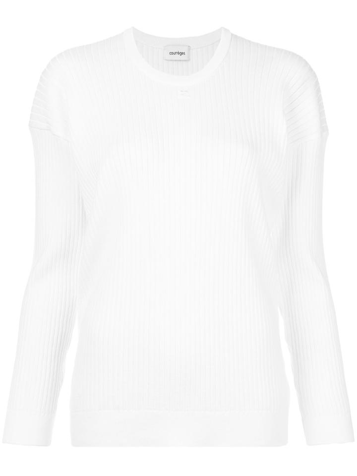 Courrèges Ribbed Knit Jumper - White