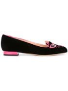 Charlotte Olympia Pretty In Pink Kitty Slippers - Black