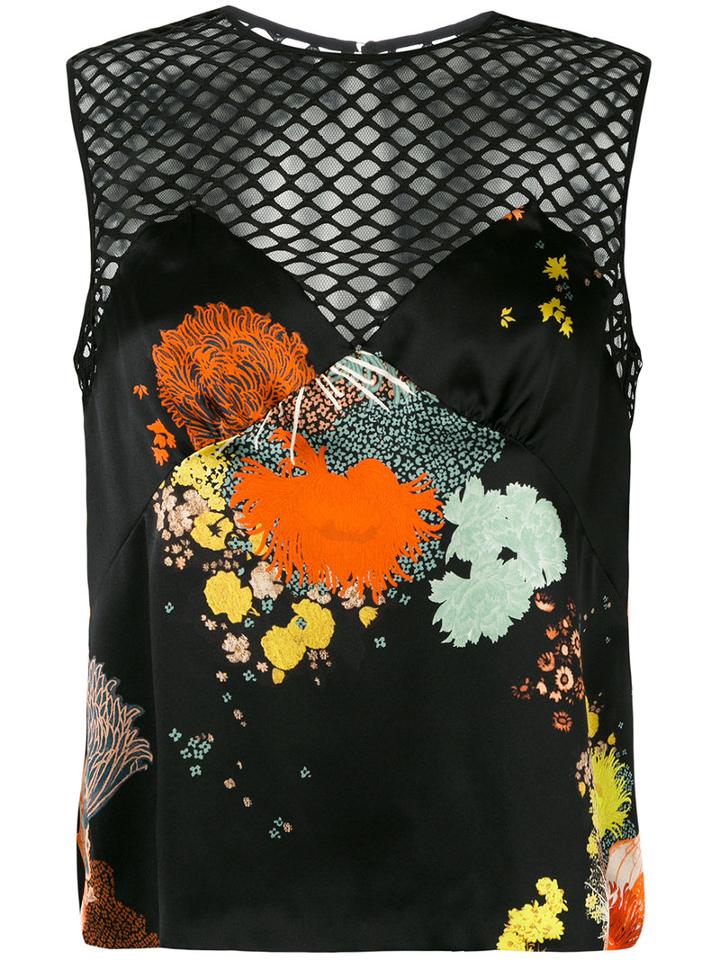 Dries Van Noten - Mesh Underlay Blouse - Women - Silk - 38, Women's, Black, Silk