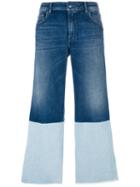 The Seafarer Contrast Cropped Jeans, Women's, Size: 26, Blue, Cotton/polyurethane