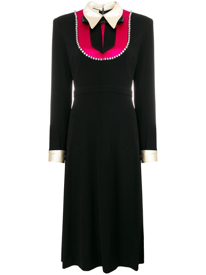 Gucci Embellished Bib Dress - Black