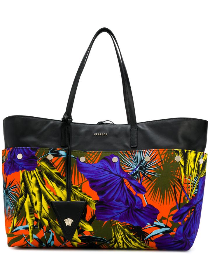 Versace Printed Leaf Tote - Multicolour