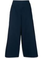 Delpozo Pleated Cropped Trousers - Blue
