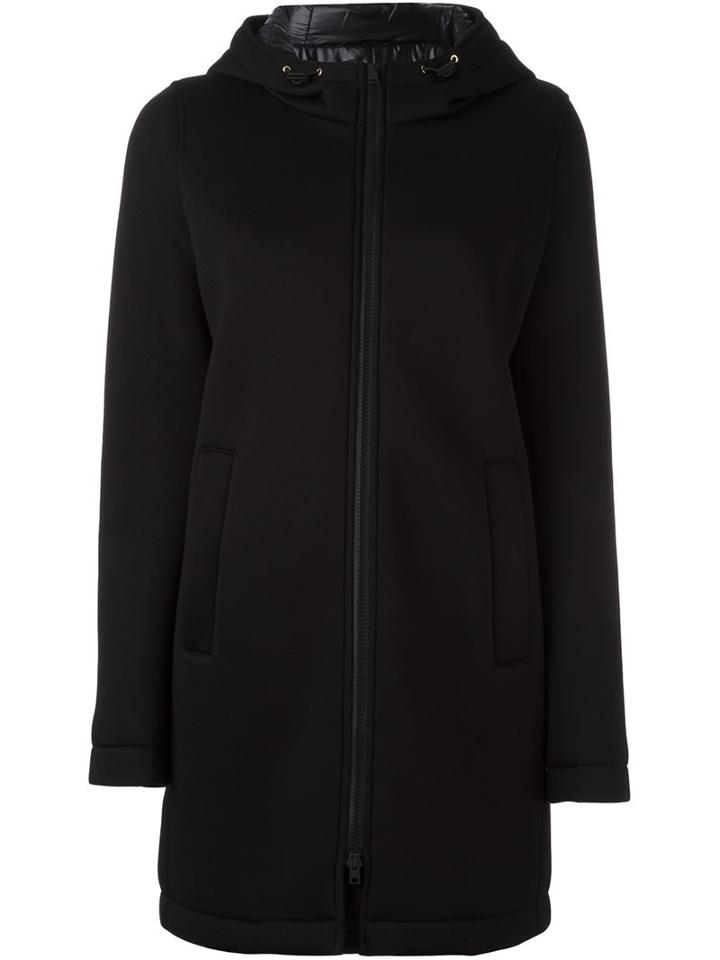 Herno Hooded Parka, Women's, Size: 42, Black, Viscose/polyamide