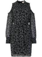 Michael Michael Kors Star Print Cold Shoulder Dress - Black
