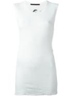 Haider Ackermann Back Print Long Tank Top, Women's, Size: Large, White, Cotton/cashmere
