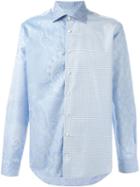 Etro Mixed Print Shirt, Men's, Size: 42, Blue, Cotton/linen/flax