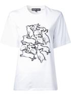 Markus Lupfer Rabbits Print T-shirt, Women's, Size: Large, White, Cotton