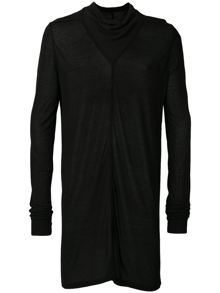 Rick Owens - Draped Collar Top - Men - Silk/viscose - M, Black, Silk/viscose