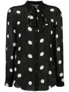 Boutique Moschino - Polka Dot Shirt - Women - Silk - 40, Black, Silk