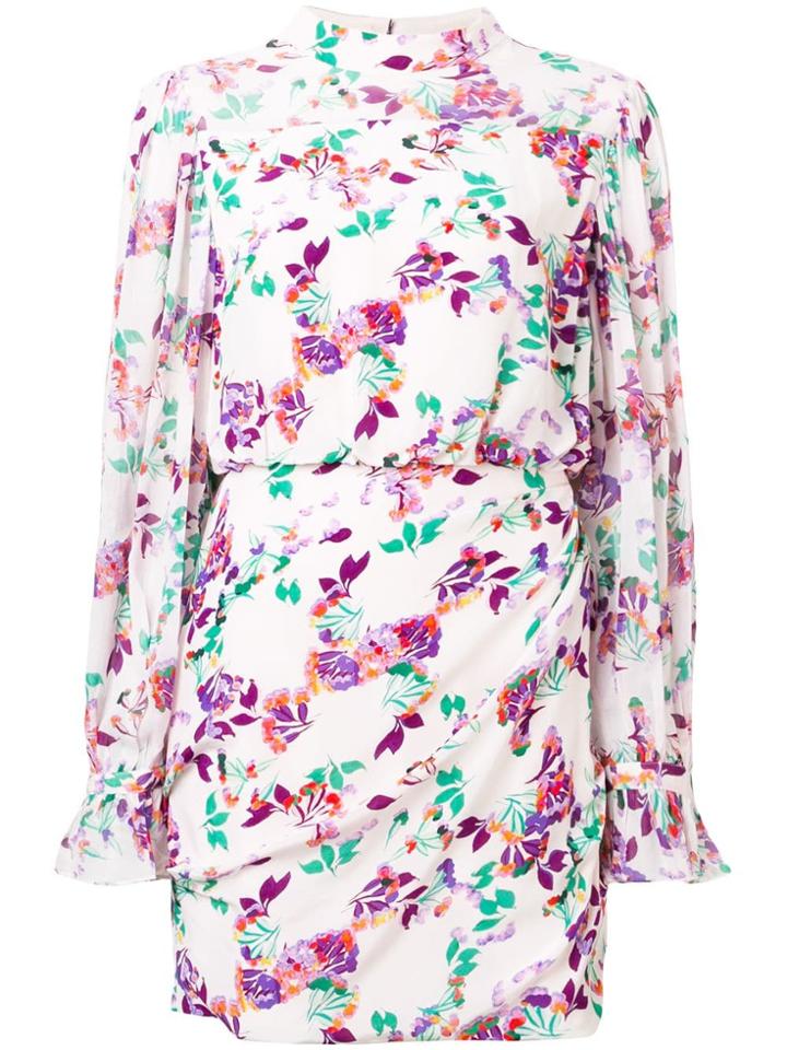 Saloni Floral Print Mini Dress - Neutrals