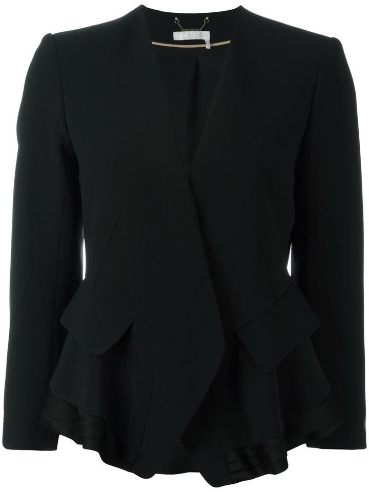 Chloé Draped Jacket, Women's, Size: 38, Black, Acetate/viscose/silk/acetate