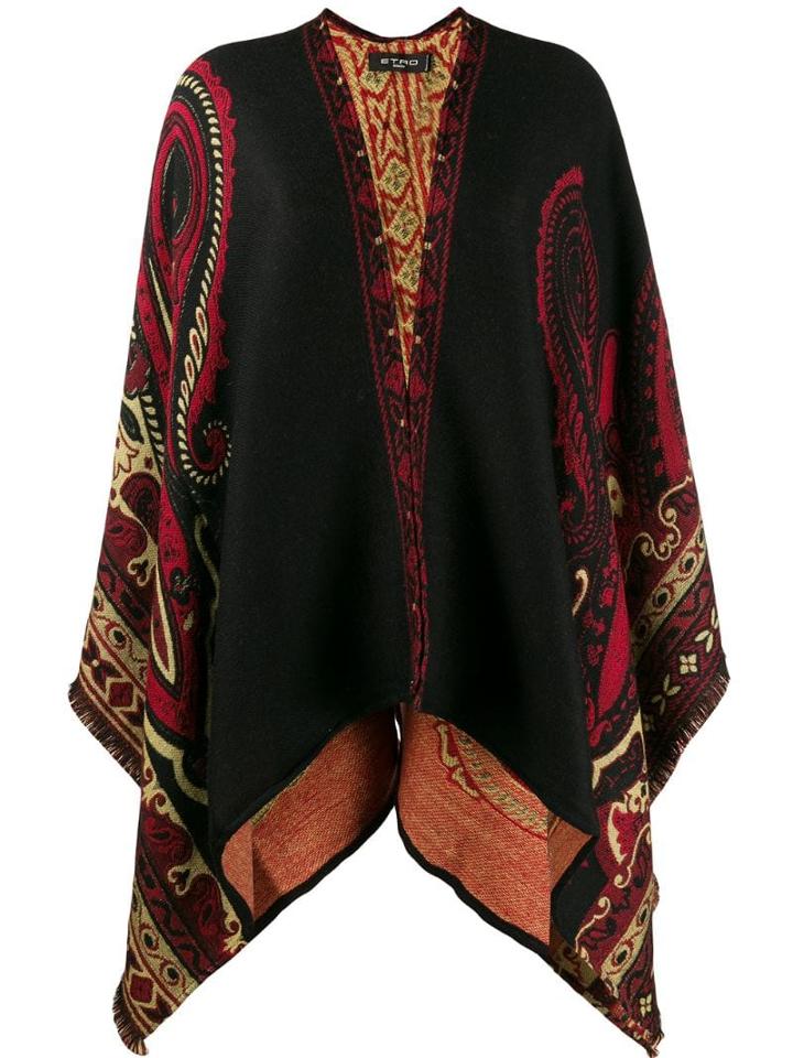 Etro Paisley Draped Cardi-coat - Black