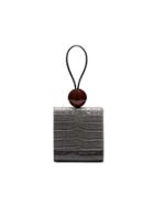 By Far Grey Mock Croc Leather Ball Bracelet Bag