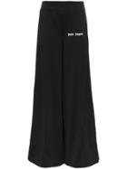 Palm Angels Striped Logo Embroidered Satin-jersey Track Pants - Black