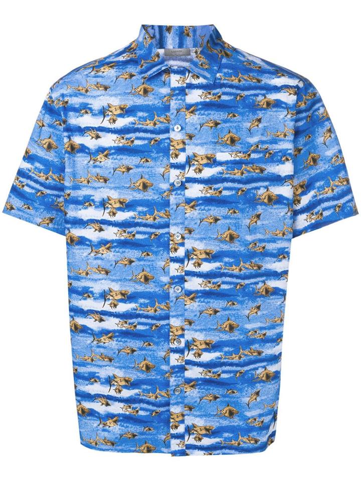 Lanvin Shark Print Shirt - Blue