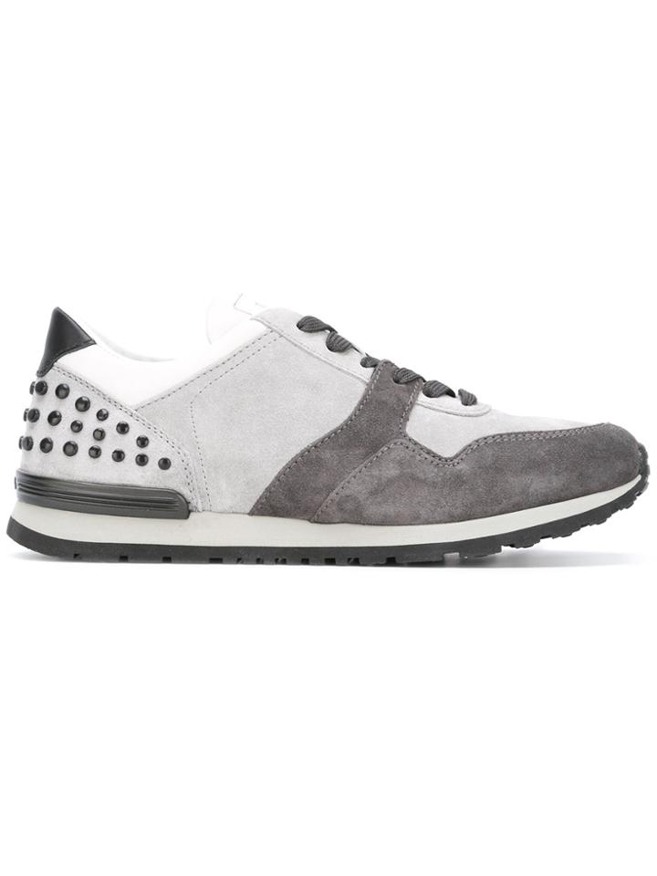 Tod's Studded Lace-up Sneakers - Grey