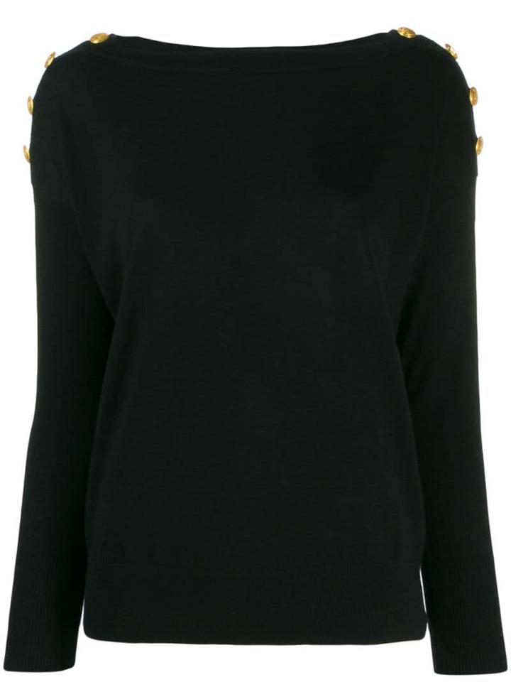 Snobby Sheep Dropped Shoulders Sweater - Black