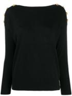 Snobby Sheep Dropped Shoulders Sweater - Black