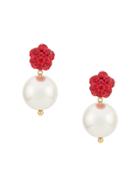 Simone Rocha Contrast Pearl Earrings - Red