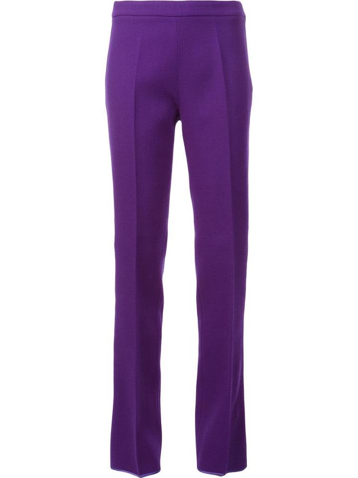 Giambattista Valli Straight Leg Trousers, Women's, Size: 42, Pink/purple, Virgin Wool