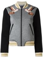 Red Valentino Three-quarters Sleeve Bomber Jacket, Women's, Size: Xs, Grey, Cotton/polyester/polyamide/viscose