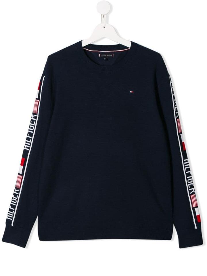Tommy Hilfiger Junior Teen Logo Trim Sweater - Blue