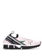 Dolce & Gabbana Sorrento Lily-print Sneakers - Pink